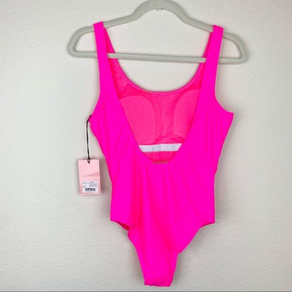 Juicy Couture One Piece Bright Neon Retro Swimsuit High Cut - Picture 4 of 9